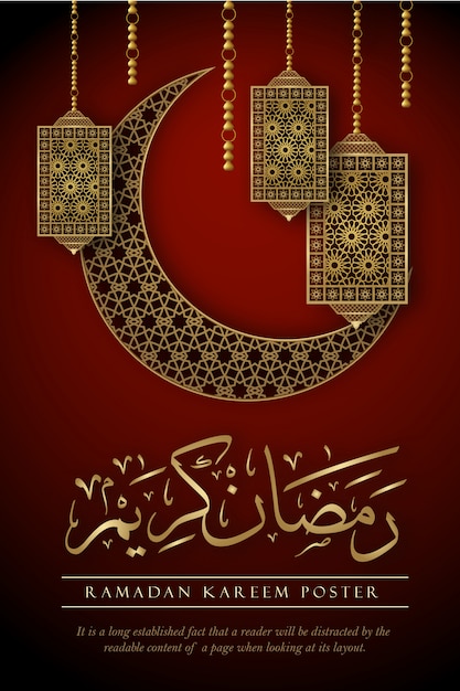 Conception Daffiche Islamique Ramadan Kareem Vecteur Premium