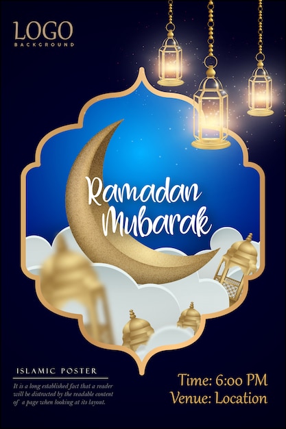 Conception Daffiche Islamique Ramadan Kareem Vecteur Premium