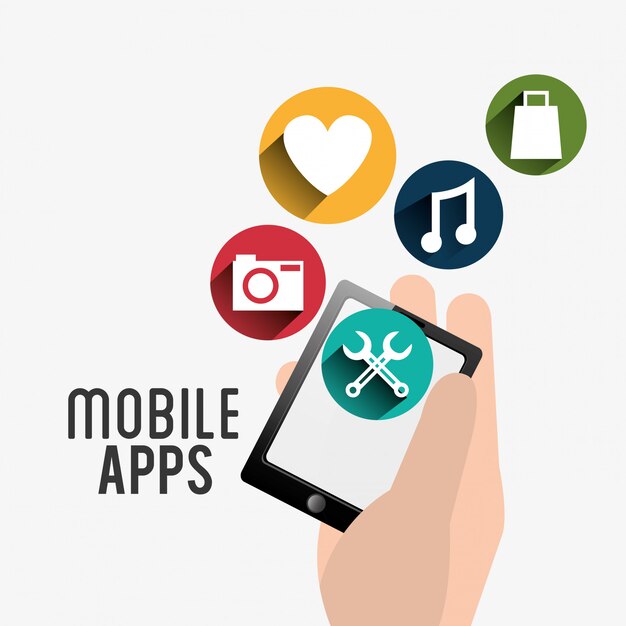 Conception d'applications mobiles. Vecteur Premium