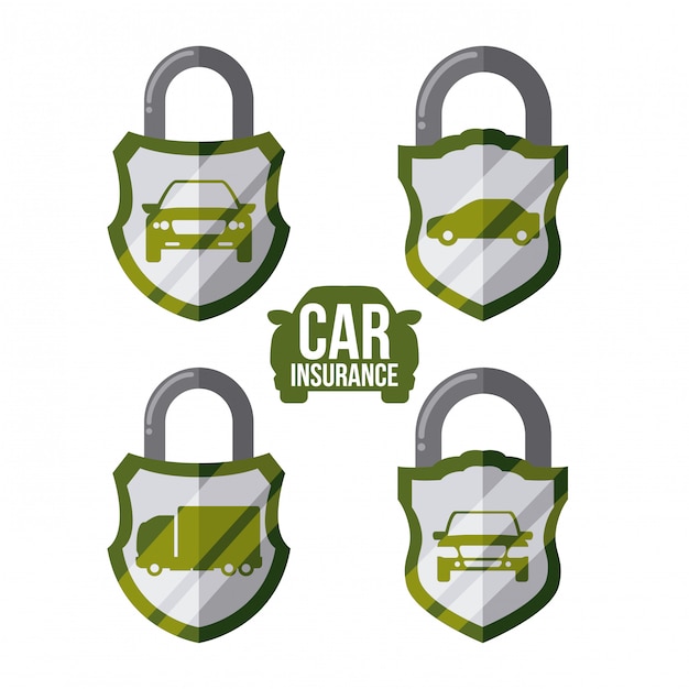 Conception de l'assurance automobile Vecteur Premium