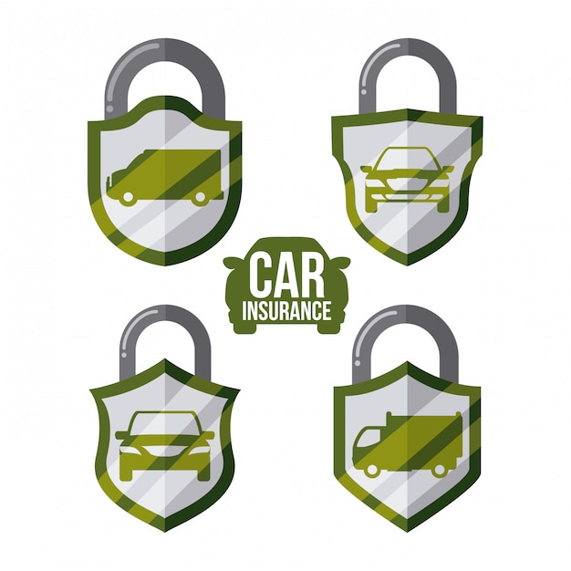 Conception de l'assurance automobile Vecteur Premium
