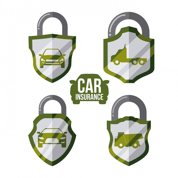 Conception de l'assurance automobile Vecteur Premium