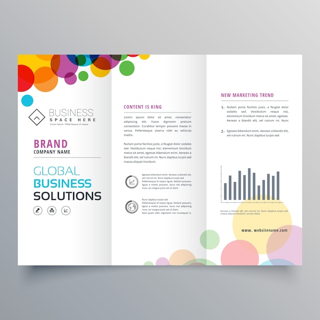 Conception de brochure à trois volets abstrait coloré Vecteur Premium