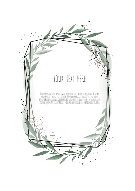 Conception de carte botanique floral vector Vecteur Premium