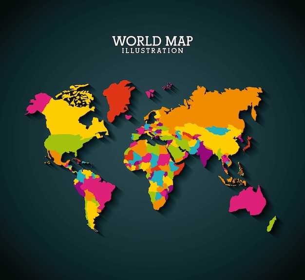 Conception de carte du monde Vecteur Premium