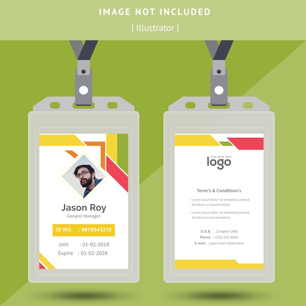 Conception De Carte D'identité Colorée Abstraite Vecteur Premium