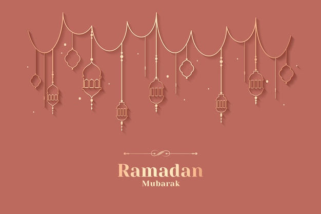 Conception de cartes encadrées ramadan Vecteur gratuit