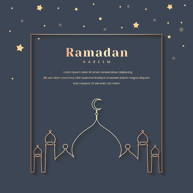 Conception de cartes encadrées ramadan Vecteur gratuit