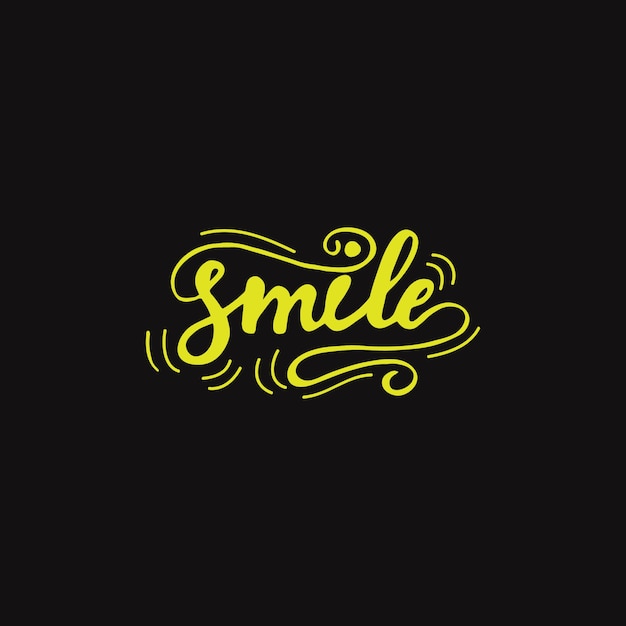 Conception De Cartes Avec Lettrage Smile Illustration Vectorielle Vecteur Premium