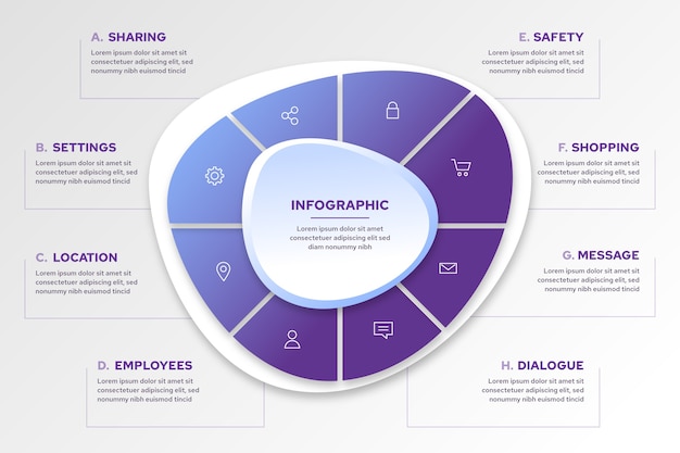 Conception De Dégradé Infographique De Forme Abstraite Vecteur gratuit