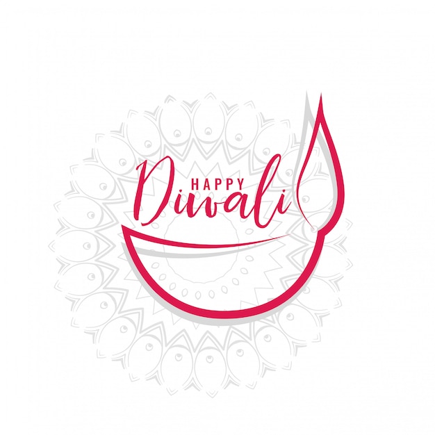 Conception De Dessins Au Trait Simple Diwali Diya