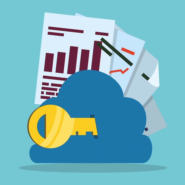 Conception du cloud computing Vecteur Premium