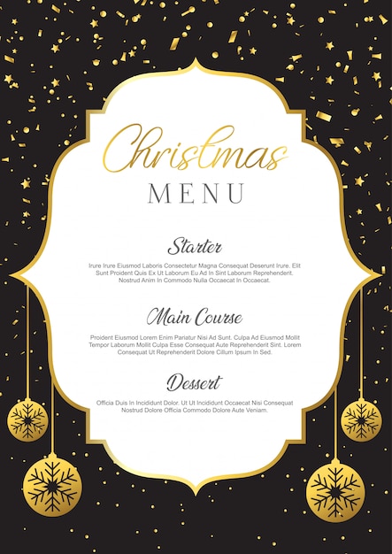 Conception Du Menu De Noël | Vecteur Gratuite