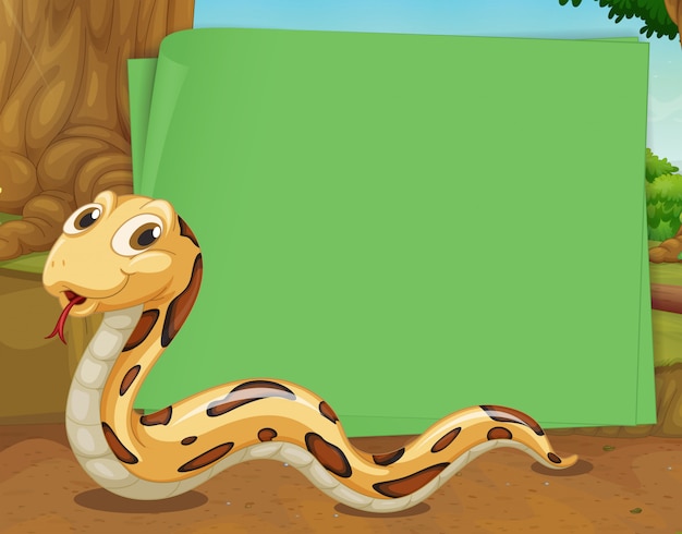 Conception de la frontière avec le serpent rampant Vecteur gratuit