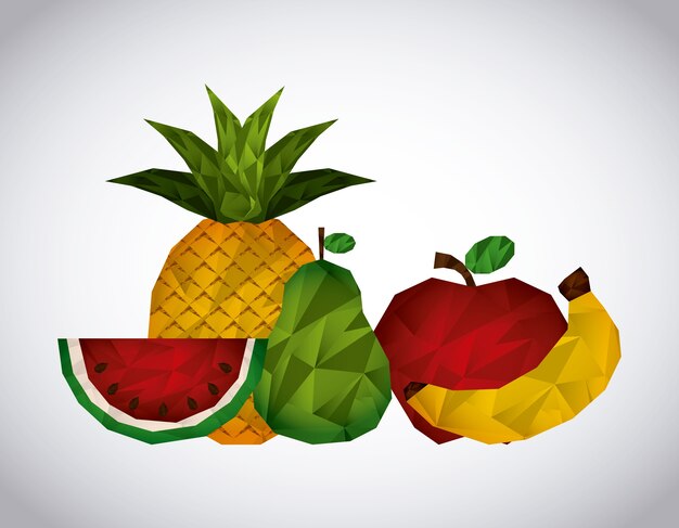 Conception de fruits abstraites, illustration vectorielle eps10 graphique Vecteur Premium