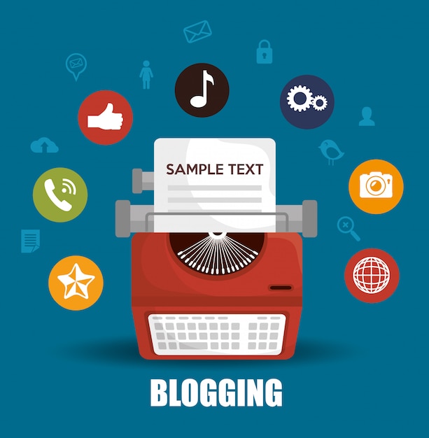 Conception de gestion de blog Vecteur Premium