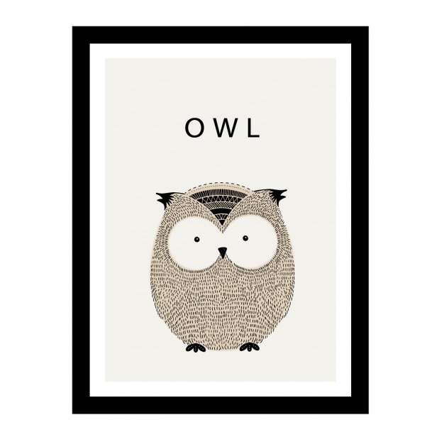 Conception de hibou tirée par la main mignonne Vecteur gratuit