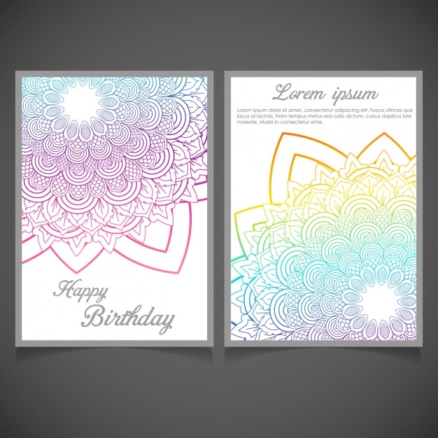 Conception D Invitation Mandala D Anniversaire Vecteur Gratuite