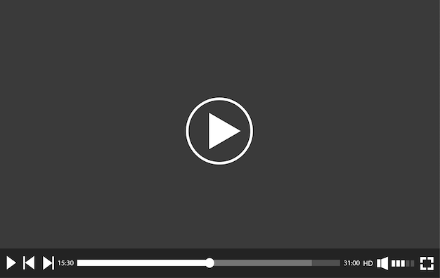 Conception de lecteur multimédia vidéo. Vecteur gratuit