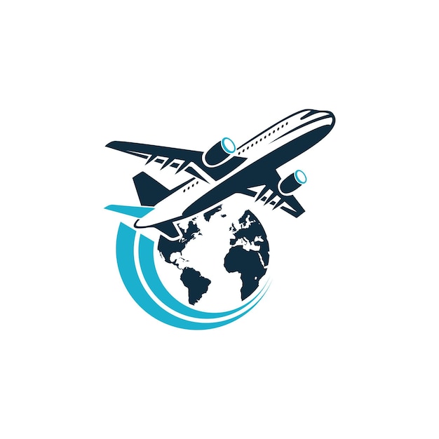Conception De Logo De Voyage Avion Jet Vecteur Premium