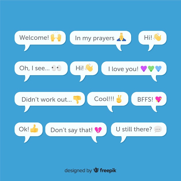 Conception de messages avec mélange d'emoji Vecteur gratuit