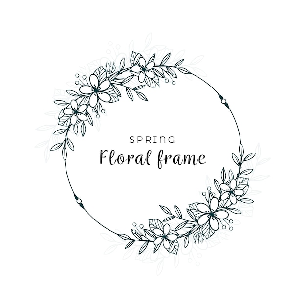 Conception De Printemps Minimaliste De Feuilles Et De Fleurs Vecteur gratuit