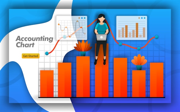 Conception de tableau de comptabilité pour le web et l'affiche Vecteur Premium