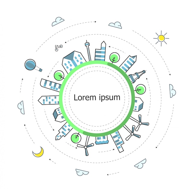 Conception de vecteur de ville du monde Vecteur Premium