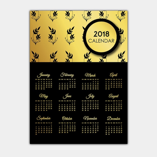 Conceptions de calendrier noir et or Vecteur gratuit Conceptions de calendrier noir et or Vecteur gratuit