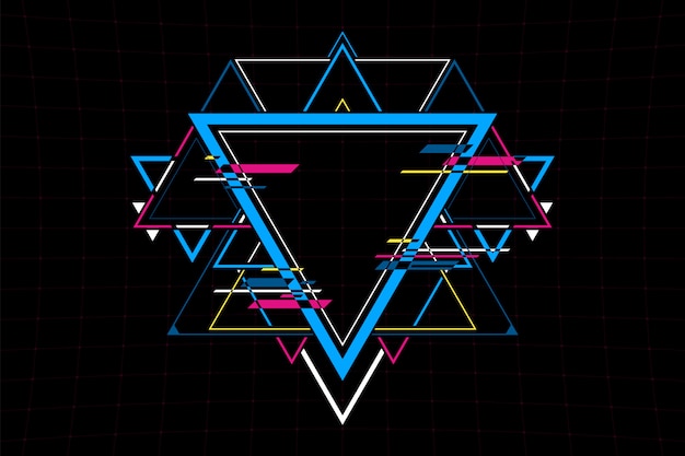 Connexion de forme de triangle futuriste abstraite Vecteur Premium