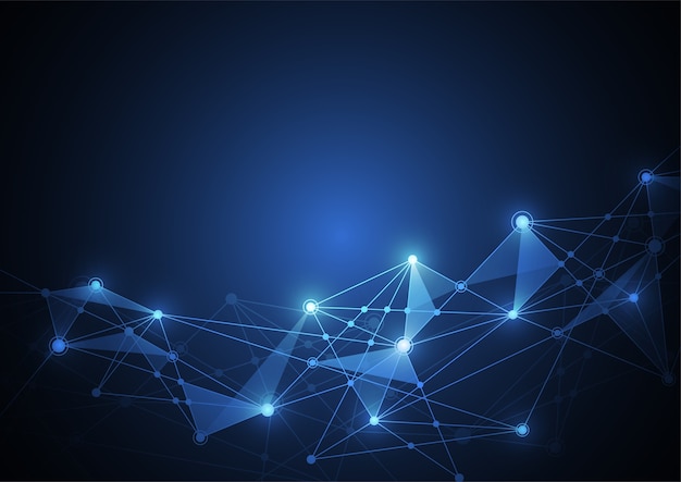 Connexion internet, sens abstrait de la science Vecteur Premium