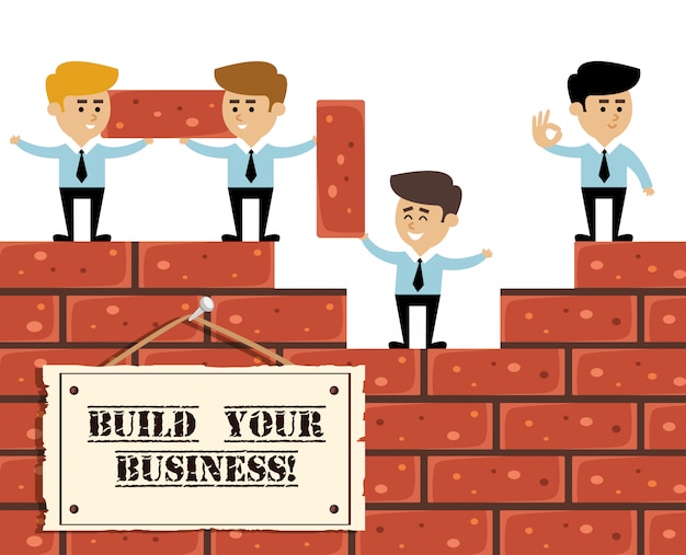 Construire un concept d'entreprise Vecteur gratuit