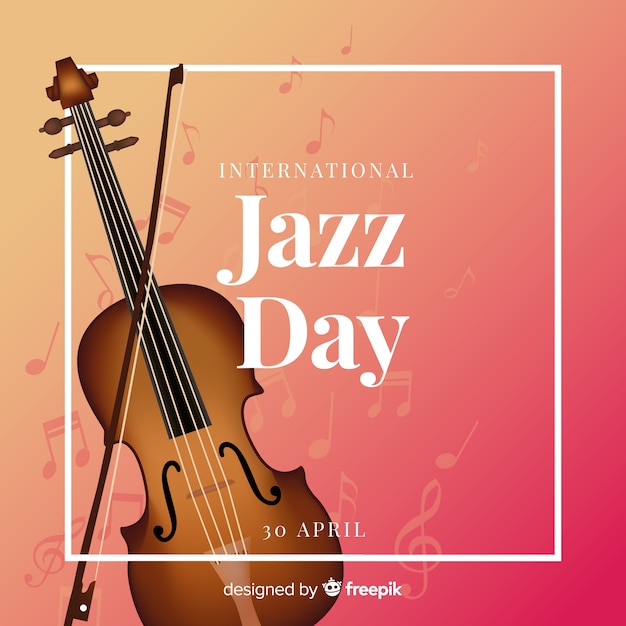 Contexte réaliste de la journée de jazz internationale Vecteur gratuit