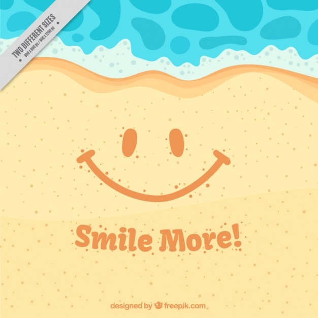 Contexte sourire sur le sable avec le message