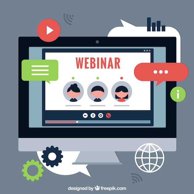 Contexte de webinaire dans un style plat Vecteur gratuit