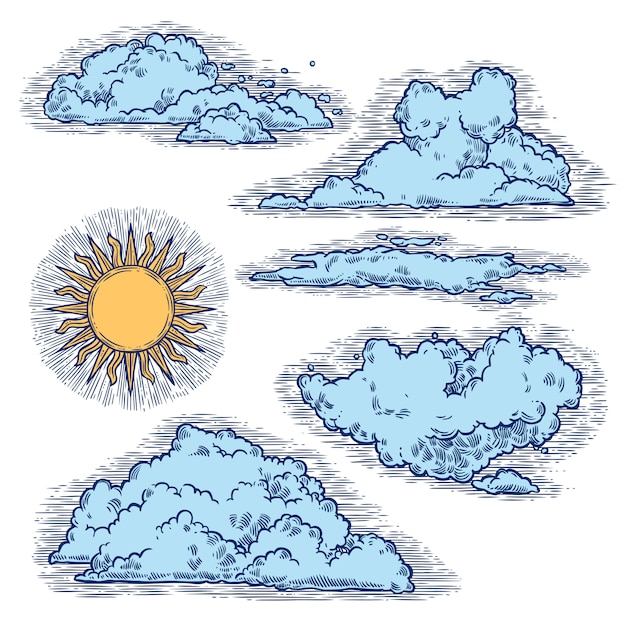 Couleur du ciel et des nuages Vecteur Premium