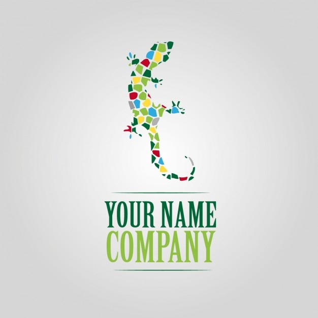 Couleurs gecko logo modèle Vecteur gratuit