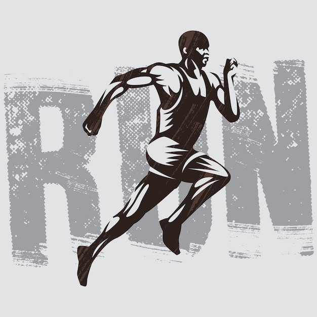 Coureur Logo Illustration D Athletisme Isole Modele De Logo De Coureur Vecteur Premium