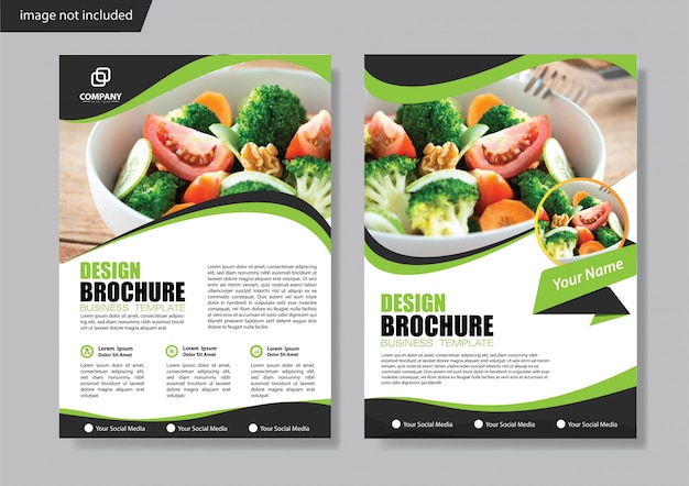 Couverture du dépliant ou du livret de brochure Vecteur Premium