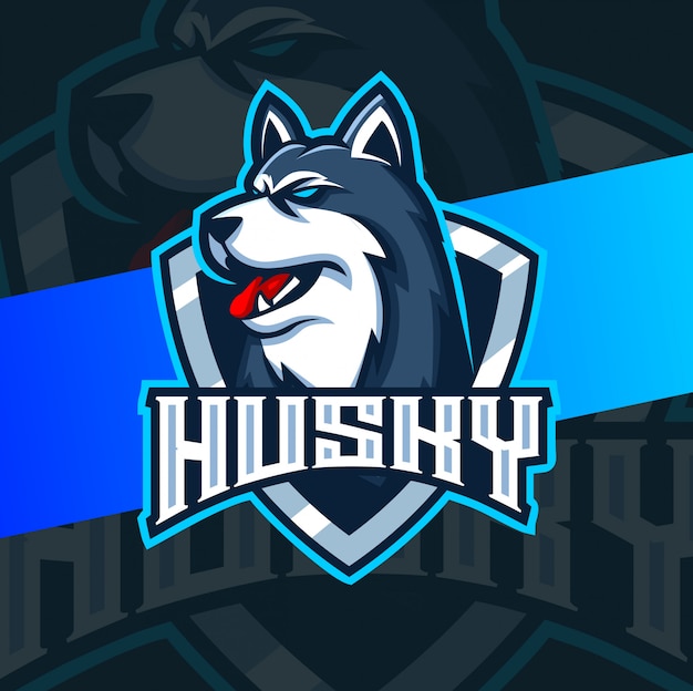 Création De Logo Esport Mascotte Chien Husky | Vecteur Premium