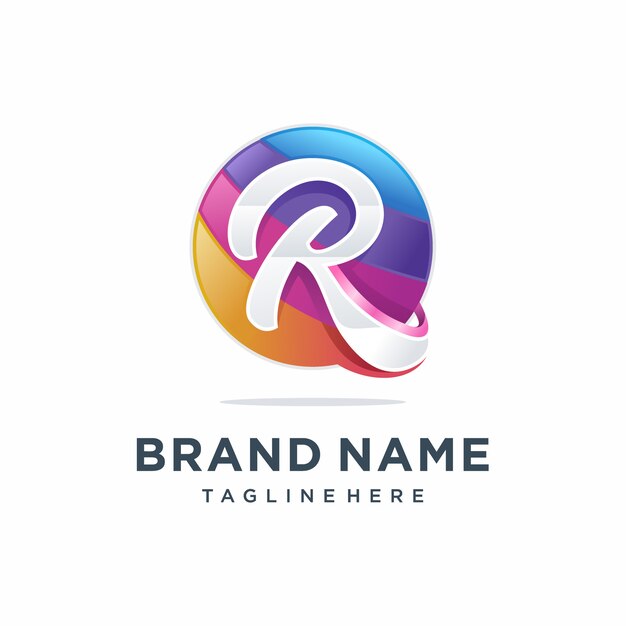 Création De Logo Moderne Coloré Lettre R Vecteur Premium