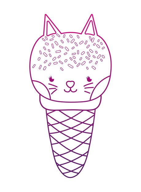 Crème Glacée Savoureuse Pour Chat Kawaii Télécharger Des