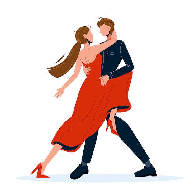 Danse Tango Danse Couple Homme Et Femme | Vecteur Premium