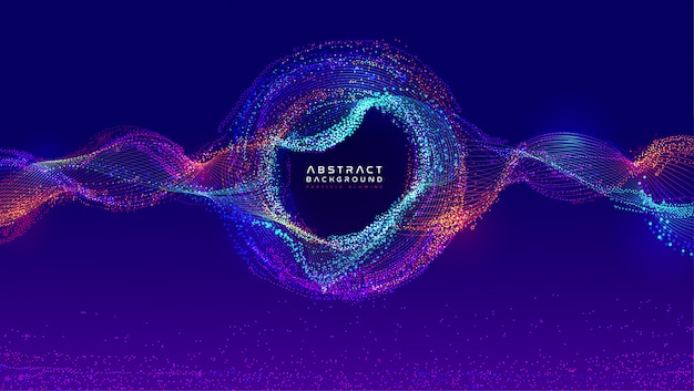 Débit dynamique des particules incandescentes. couverture à la mode fluide Vecteur Premium