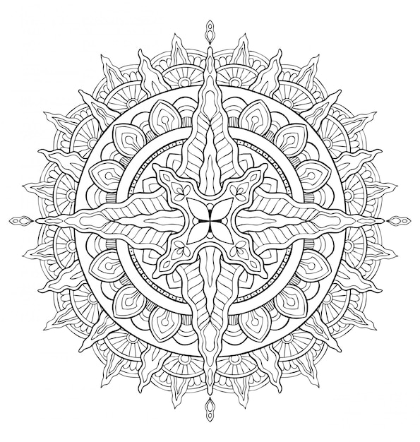 Décoration Design Mandala. Livre De Coloriage Adulte ...