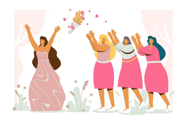 Demoiselles D’honneur Design Plat Illustrées | Vecteur Gratuite