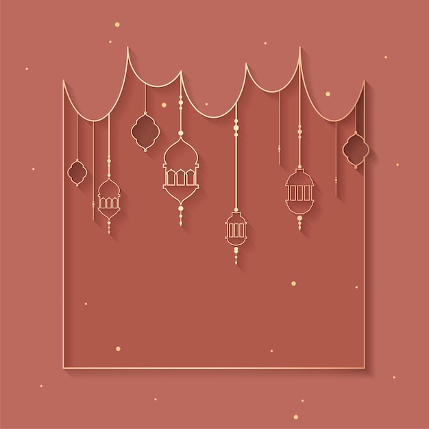 Design de fond encadré par ramadan Vecteur gratuit