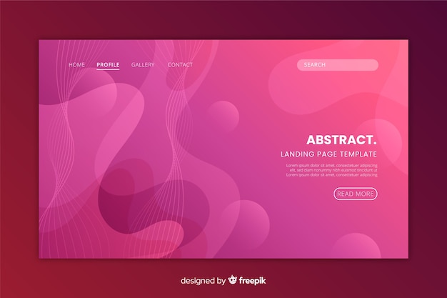 Design plat abstrait page d'atterrissage monochrome Vecteur gratuit