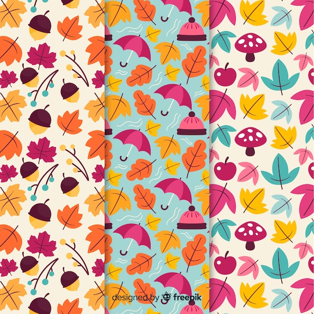 Design plat de collection automne modèle coloré Vecteur gratuit