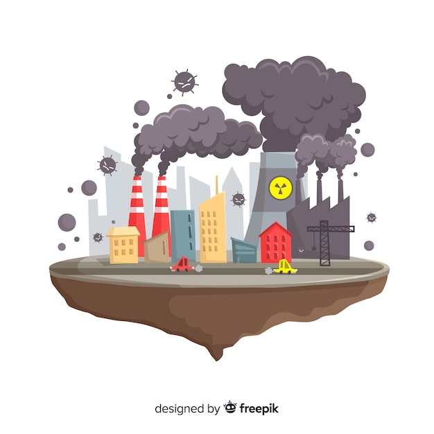 Design plat fond de pollution concept Vecteur gratuit